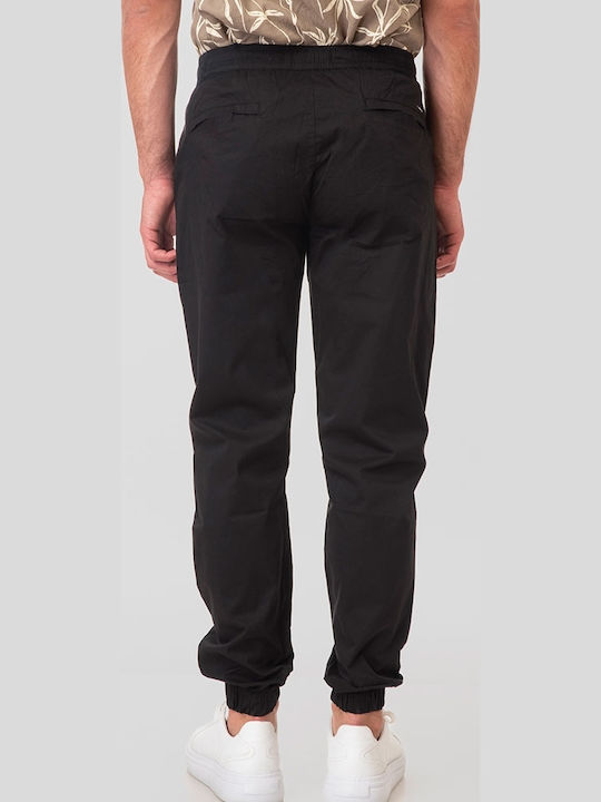 Men's Chinos Elastic in Straight Leg Style Black