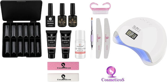 Komplettes Polygel-Set Fsm First Step – Professionelles 14-teiliges Set Sun5 48w Lampe