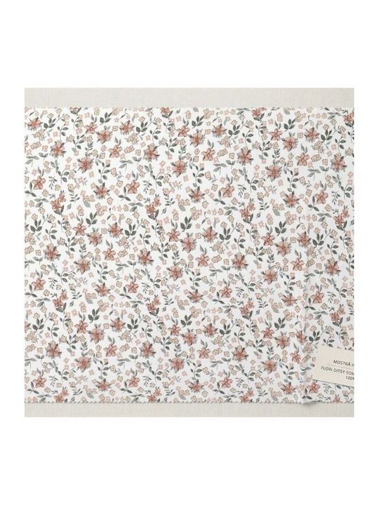 Pucioasa Set Huse Pentru Pilote Din Bumbac Satinat 200x230cm Dublu Cu 2 Fețe De Pernă & 1 Cearceaf Peach Pink Little Flowers