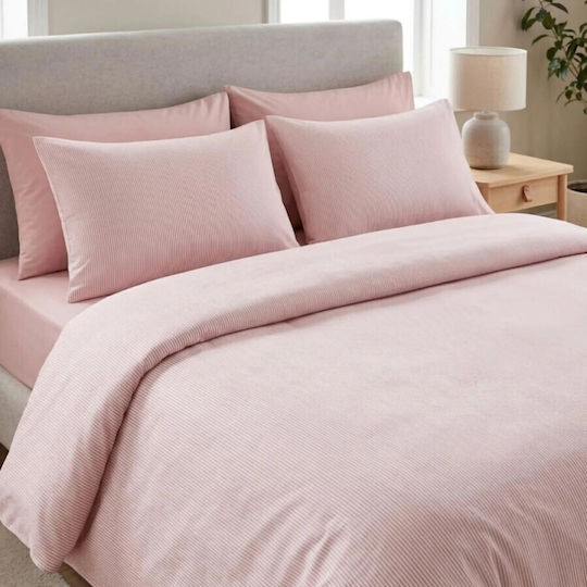 Pucioasa Pink Duvet Cover Set 200x230cm Double with 2 Pillowcases and 1 Bed Sheet