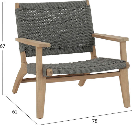 Πολυθρόνα Lounge Γκρι 78x62x67εκ.