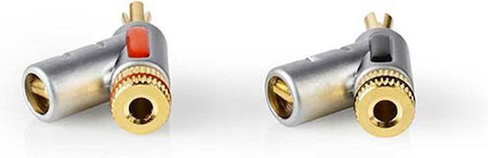 Nedis Set Plugs Banana 7.0mm Gold-plated 2pcs Silver Cagc26990me