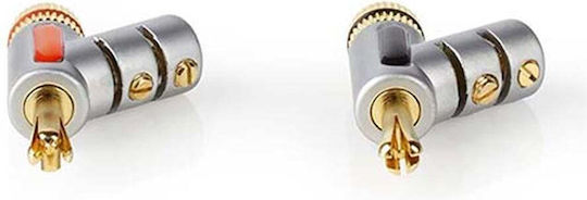Nedis Set Plugs Banana 7.0mm Gold-plated 2pcs Silver Cagc26990me