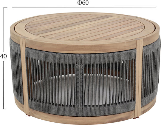 Masă Mormont 60x60x40 Gri Masă Mormont 60x60x40 Gri