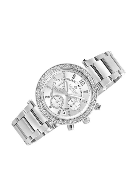 Giewont Womens Chronograph Battery Watch With Silver Metal Bracelet