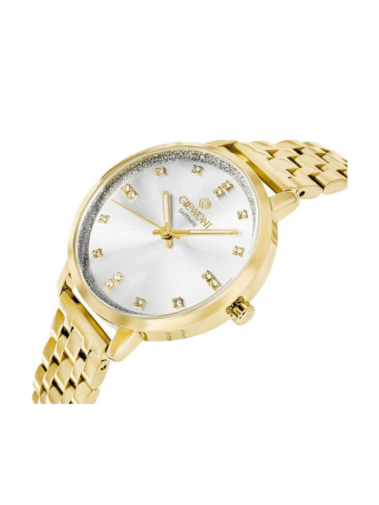 Giewont Womens Battery Watch With Gold Metal Bracelet