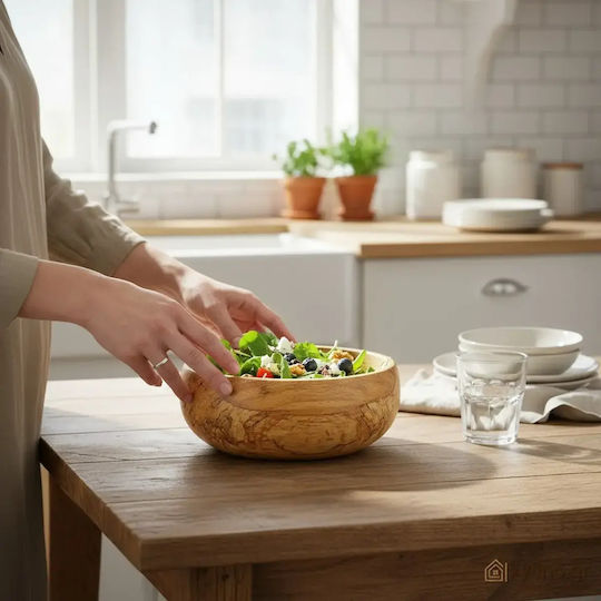 Servierschale für Dip Rund Hölzernes mit Durchmesser 16cm bl612