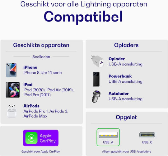 Buddi Flex USB-A to Lightning Cable 12W Black 2m