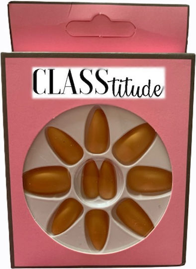 Set 12 Mattes Gold Selbstklebende Künstliche Nägel