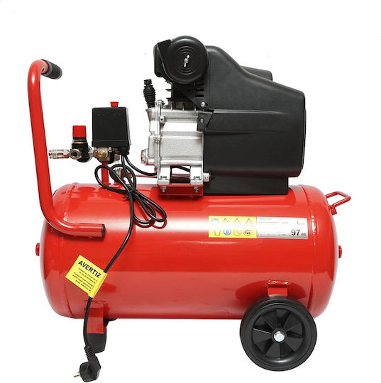 Breckner Einphasiger Luftkompressor mit Leistung 2,5hp und Luftkammer 50lt