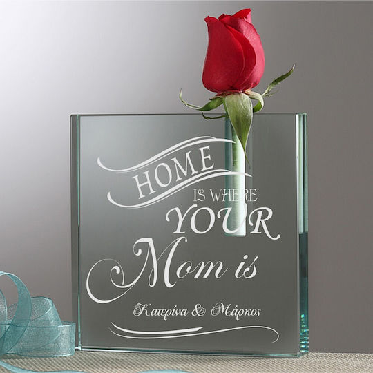 Diodoro Glasvase Home Is Where Mom Is Rosa Personalisiert Diodoro Glasvase Home Is Where Mom Is Rosa Personalisiert