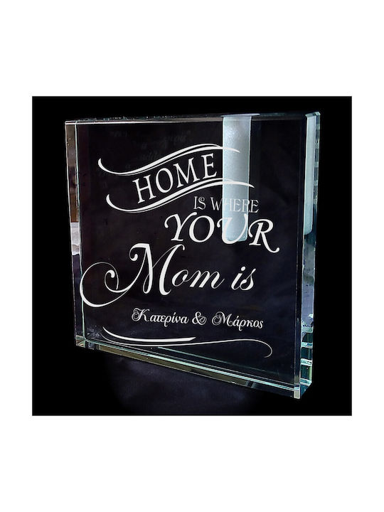 Diodoro Diodoro Dekorative Glasvase Home Is Where Mom Is Rosa (Personalisiert)