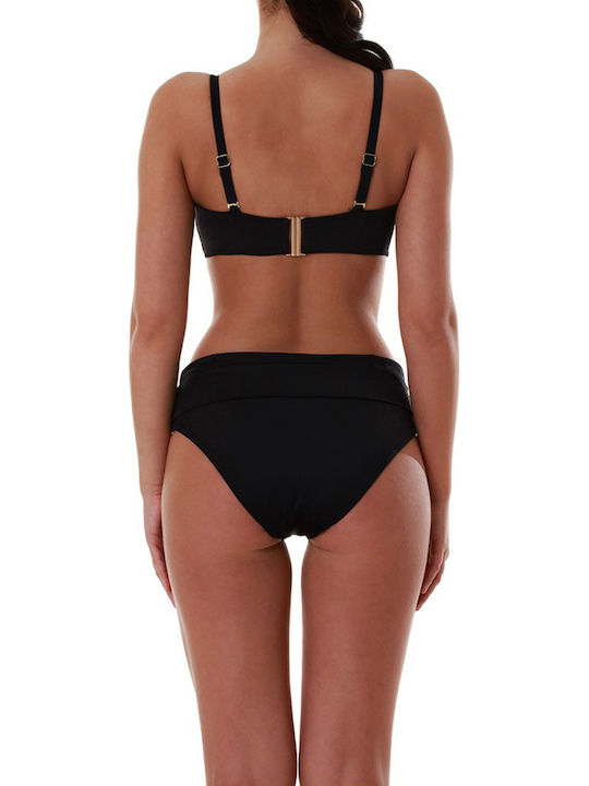 Trägerloses Bikinioberteil D Cup Schwarz