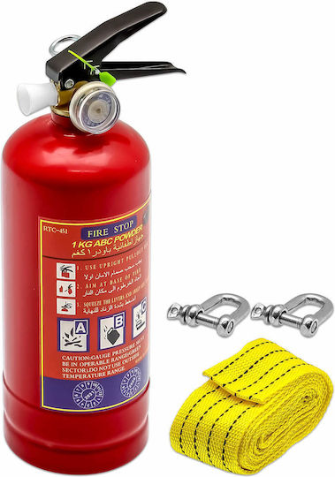 KLY Auto-Notfall-Kits Feuerlöscher Dreieck Riemen Abschleppgurt Erste-Hilfe-Tasche Notfallkoffer
