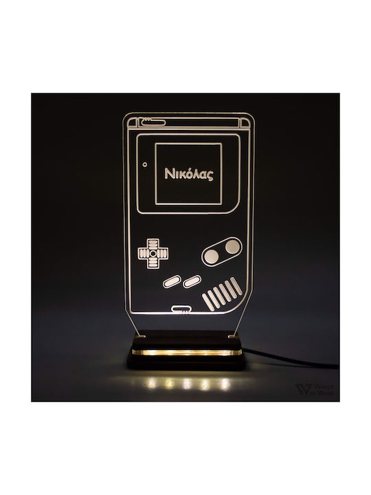 World of Wood Led Kids Decorative Lamp Game Boy White 22x12cm