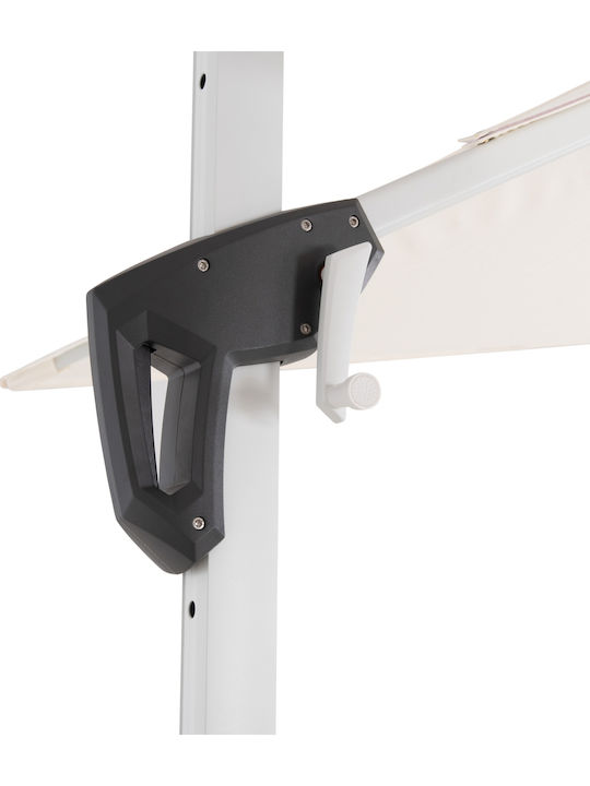Professional Floor Parasol Circular Aluminum Javante White with Base Φ2.7m