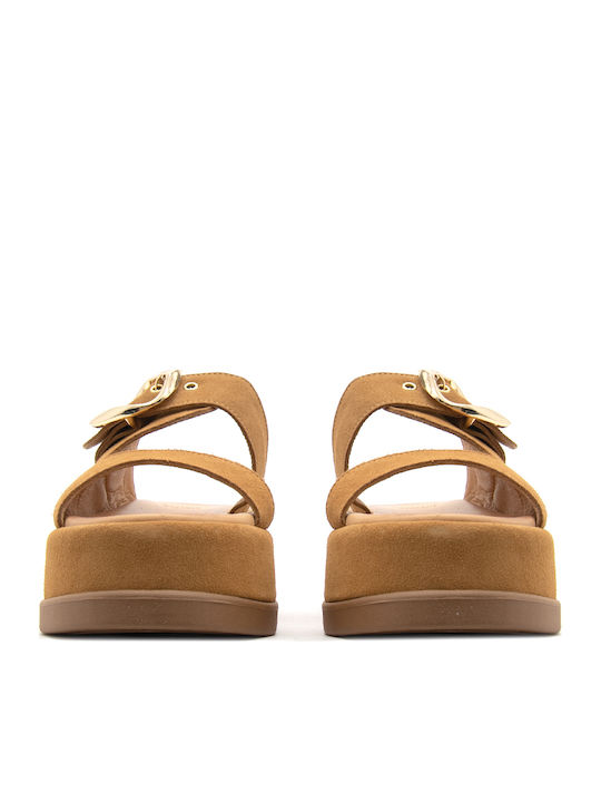 Mariella Fabiani Flache Sandalen Für Damen Flatforms Tabac Braun