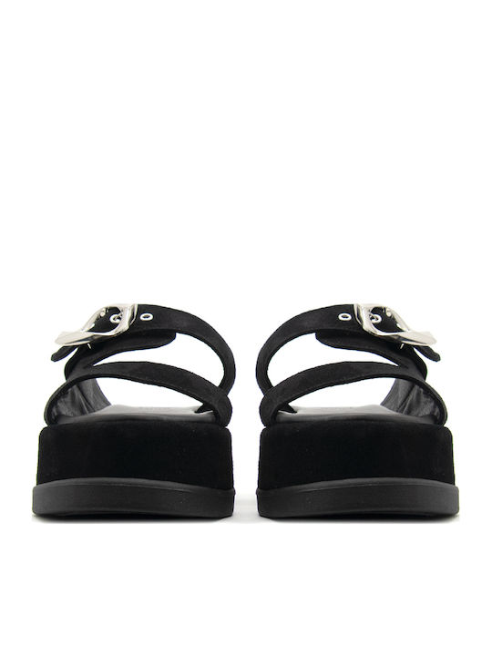 Mariella Fabiani Flache Damen Sandalen Flatforms Schwarz