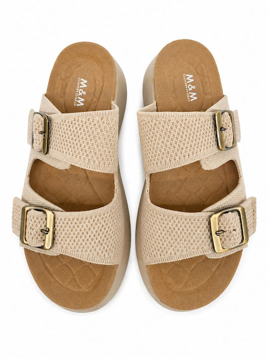 Damen Anatomische Flatforms Beigen Damen Sandalen