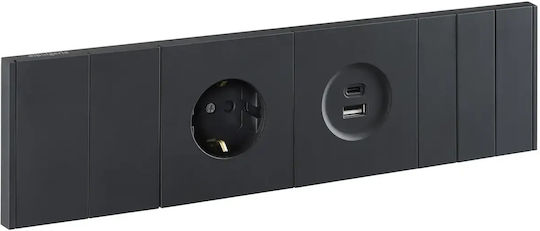 Rl45 Cat6a Socket Black Slim Line Elbulgaria 33550 Bk