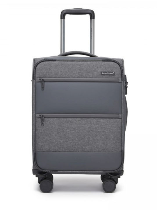Miss Lulu British Traveller Βαλίτσα Ταξιδίου Καμπίνας Grey με 4 Ρόδες Ύψους 55εκ.