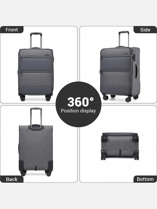 Miss Lulu British Traveller Βαλίτσα Ταξιδίου Καμπίνας Grey με 4 Ρόδες Ύψους 55εκ.