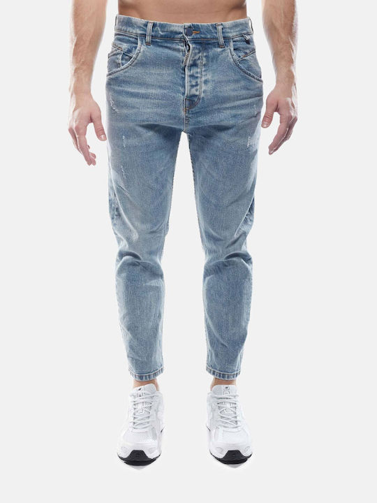 Cover Men's Jeans Pants Cropped Elastic Blue