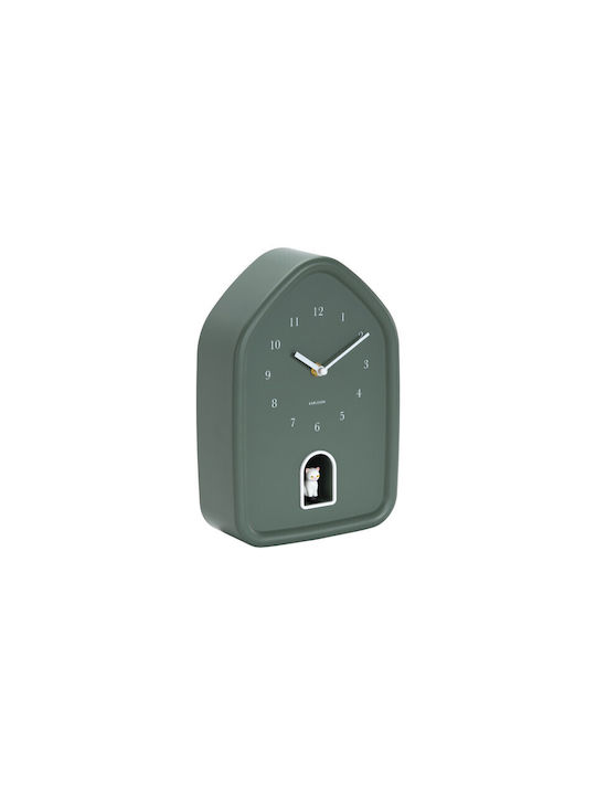 Karlsson Modern Kitty Wall Clock Green 20x7.5cm