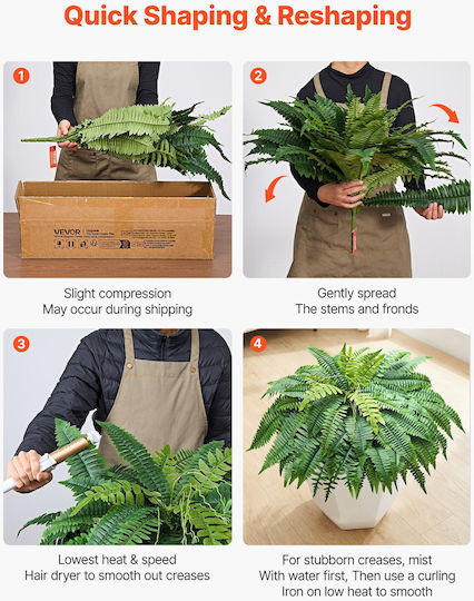 Vevor Artificial Fern 1270mm 96 Branches Large Decorative Indoor Outdoor Plant