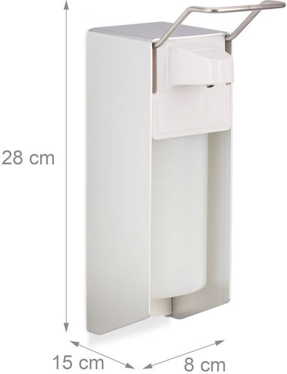 Set 2 Dozatoare Săpun Lichid Dezinfectant Relaxdays 500 Ml 9 X 23 X 32 Cm 8 X 15 X 28 Cm Plastic Aluminiu Alb Argintiu