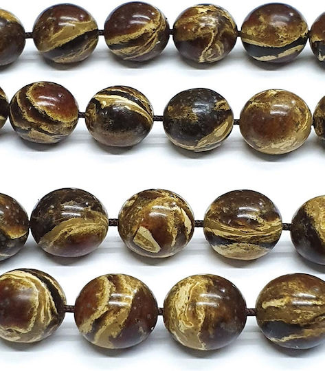 Roloi Komboloi Worry Beads with 33 Amber Beads Length 37cm Multicolour