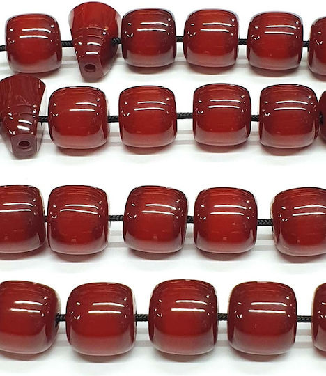 Roloi Komboloi Worry Beads with 33 Beads Made of Mastic Length 34cm Red