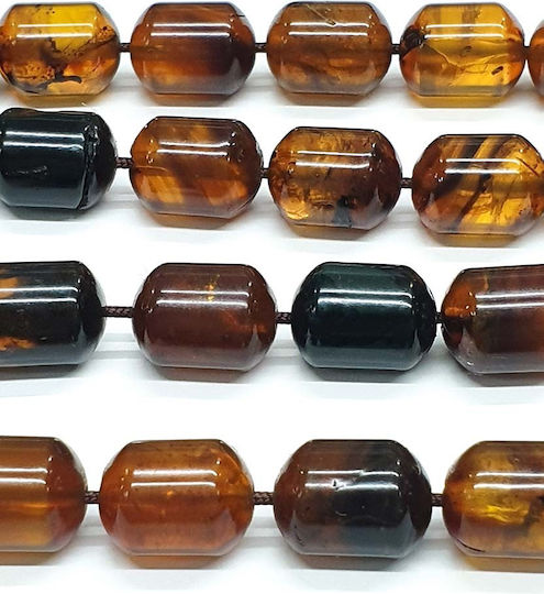 Roloi Komboloi Worry Beads with 33 Amber Beads Length 44cm Brown