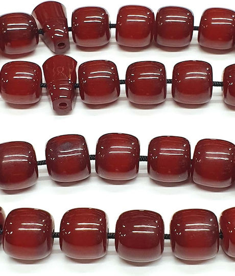 Roloi Komboloi Worry Beads with 33 Beads Made of Mastic Length 37cm Red