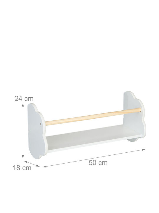 Raft Pentru Copii De Perete Alb 50x18x24cm