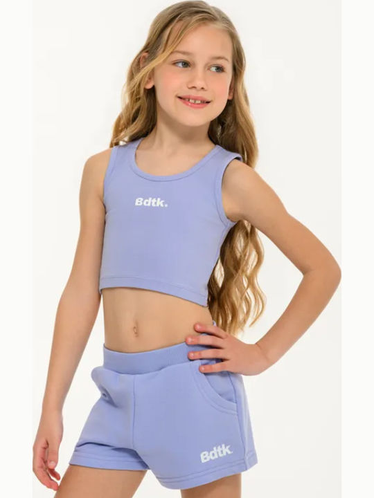 Kids Crop Top Sleeveless Purple