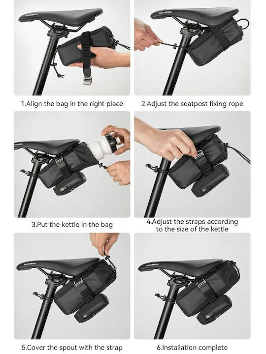 Rockbros Săculeț de Șa pentru Bicicletă 0.7l Negru