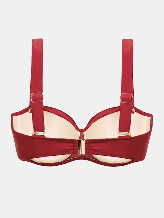 Trägerloses Bikinioberteil D-Cup Burgundisch BP2081.Burgundisch
