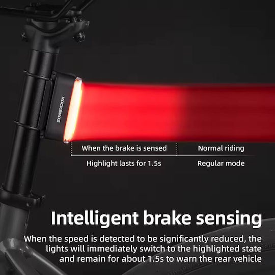 Rockbros RB.LIGHT033 Επαναφορτιζόμενο Οπίσθιο Φως Ποδηλάτου