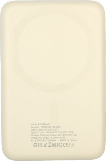 Blue Eagle BE-PBW-06 MagSafe Power Bank 10000mAh 15W Beige