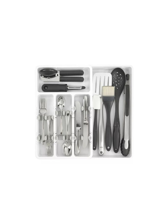 Tăvi Pentru Tacâmuri De Sertar Din Plastic 24x41x38cm Albă