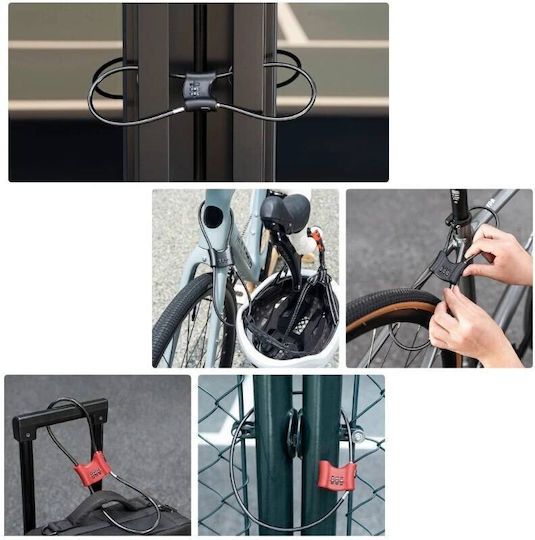 Închizătoare Bicicletă Antifurt Cablu 5.5 Mm Rockbros 32120011001 Negru