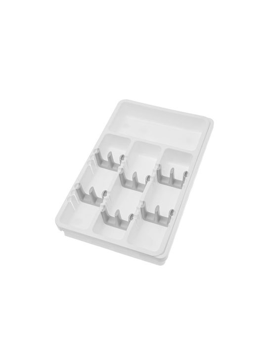 Tăvi Pentru Tacâmuri De Sertar Din Plastic 24x41x38cm Albă
