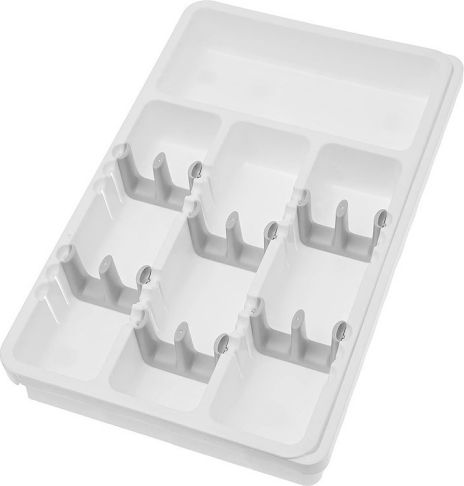 Tăvi Pentru Tacâmuri De Sertar Din Plastic 24x41x38cm Albă