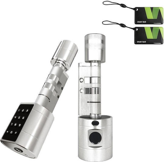 Ambianzza Inox Elektronische Schlösser mit Bluetooth- und Wi-Fi-Verbindung in Silber