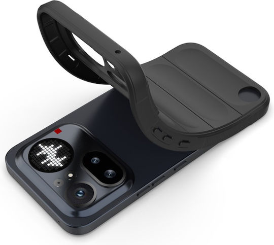 Husă Mată Din Silicon Nothing Phone 4a Pro Set De Stickere Antisoc Magic Shield Neagră