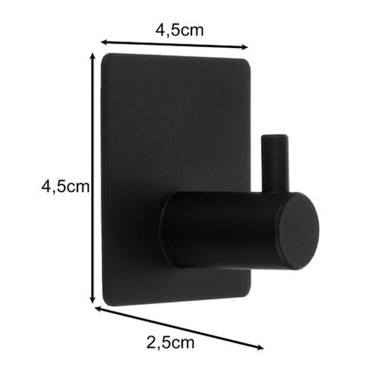 S4CADZBLK Cârlige Cu Autocolant Inox Negre 4 Bucăți
