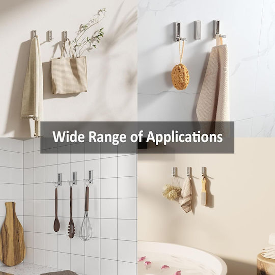 BGL Metallic Silver Hangers with Screw 3 Pieces