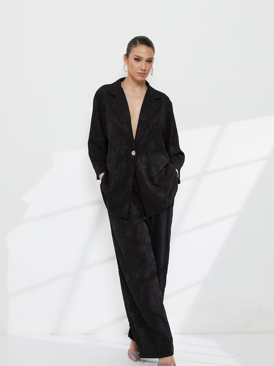 Women's Black Suit in Relaxed Fit