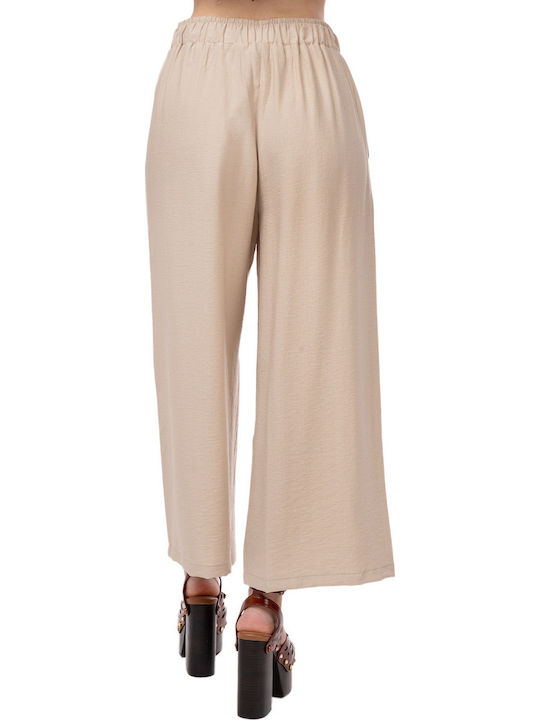 MY T Γυναικείο Υφασμάτινο Παντελόνι Beige
